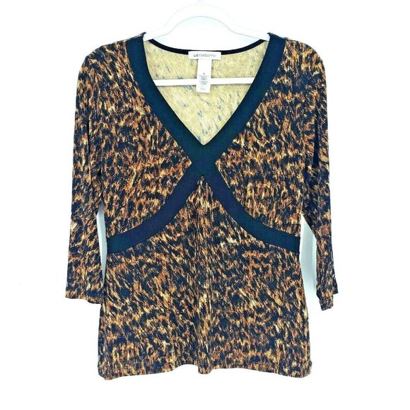 Liz Claiborne Women's Leopard Print Top Blouse - Picture 1 of 5